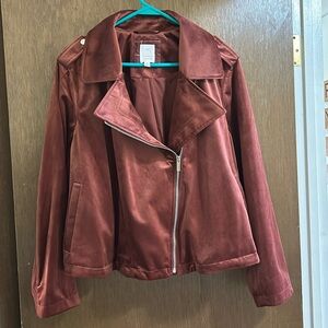 Velvet Cropped “Motorcycle” Jacket 1X Lauren Conrad